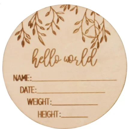 Card de lemn Hello World