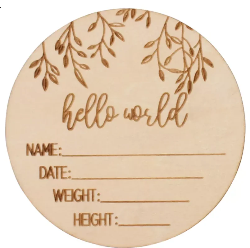 Card de lemn Hello World