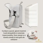 Inaltator scaun masa portabil tip rucsac 2 in 1 – Grey Stars - imagine 9