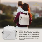 Inaltator scaun masa portabil tip rucsac 2 in 1 – Grey Stars - imagine 5