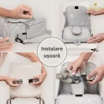 Inaltator scaun masa portabil tip rucsac 2 in 1 – Grey Stars - imagine 6