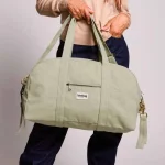 Geanta maternitate Hindbag, Bumbac Organic GOTS - Basile Green - imagine 3