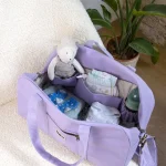 Geanta maternitate Hindbag, Bumbac Organic GOTS - Basile Liliac - imagine 4